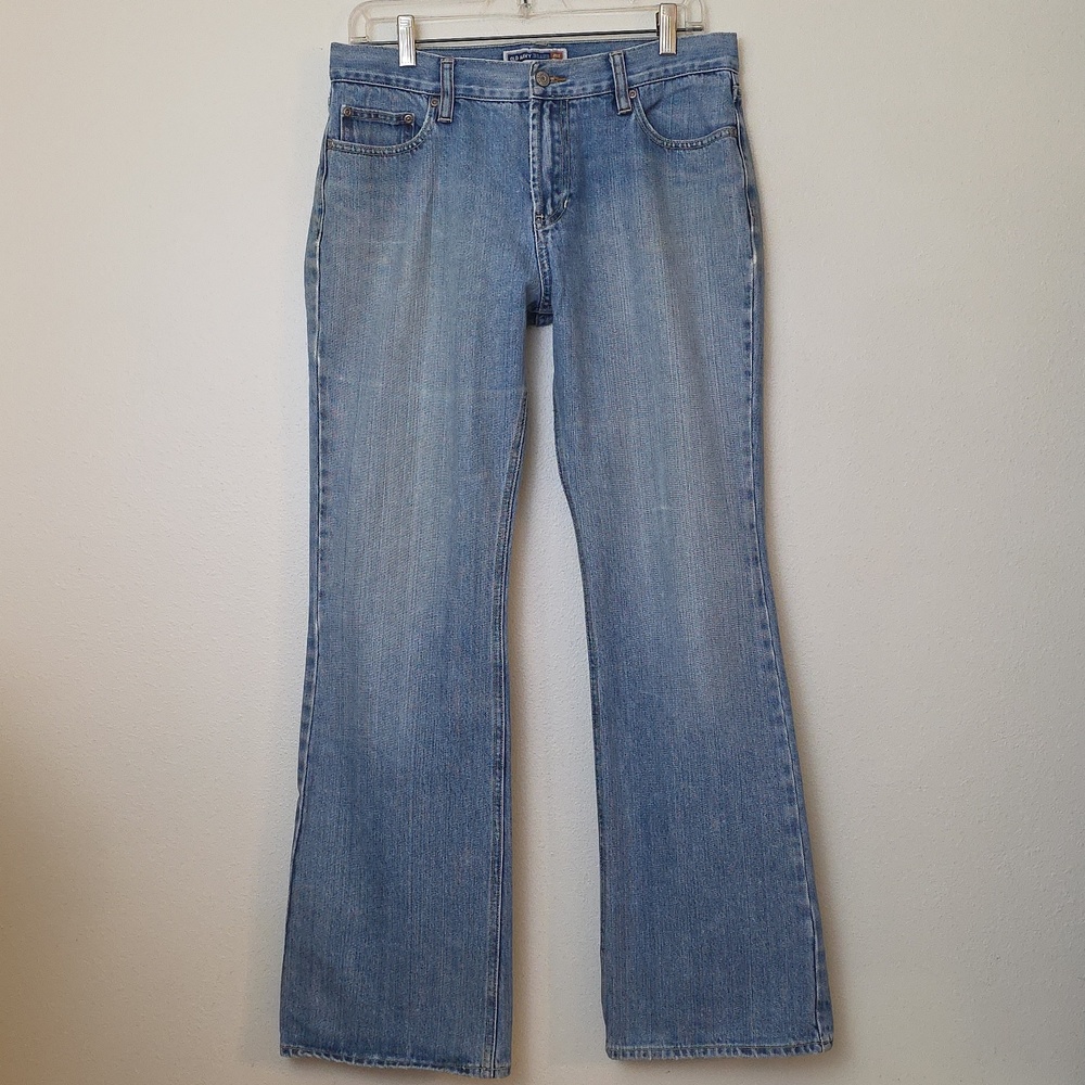 Vintage Old Navy Faded Blue Boot Cut Bell Bottom Jeans Womens 10